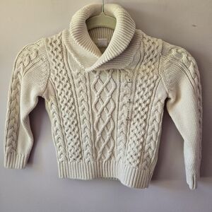 NWT Baby Gap Toddler Cable Knit Shawl Collar Sweater - Crema/Ivory - 4T